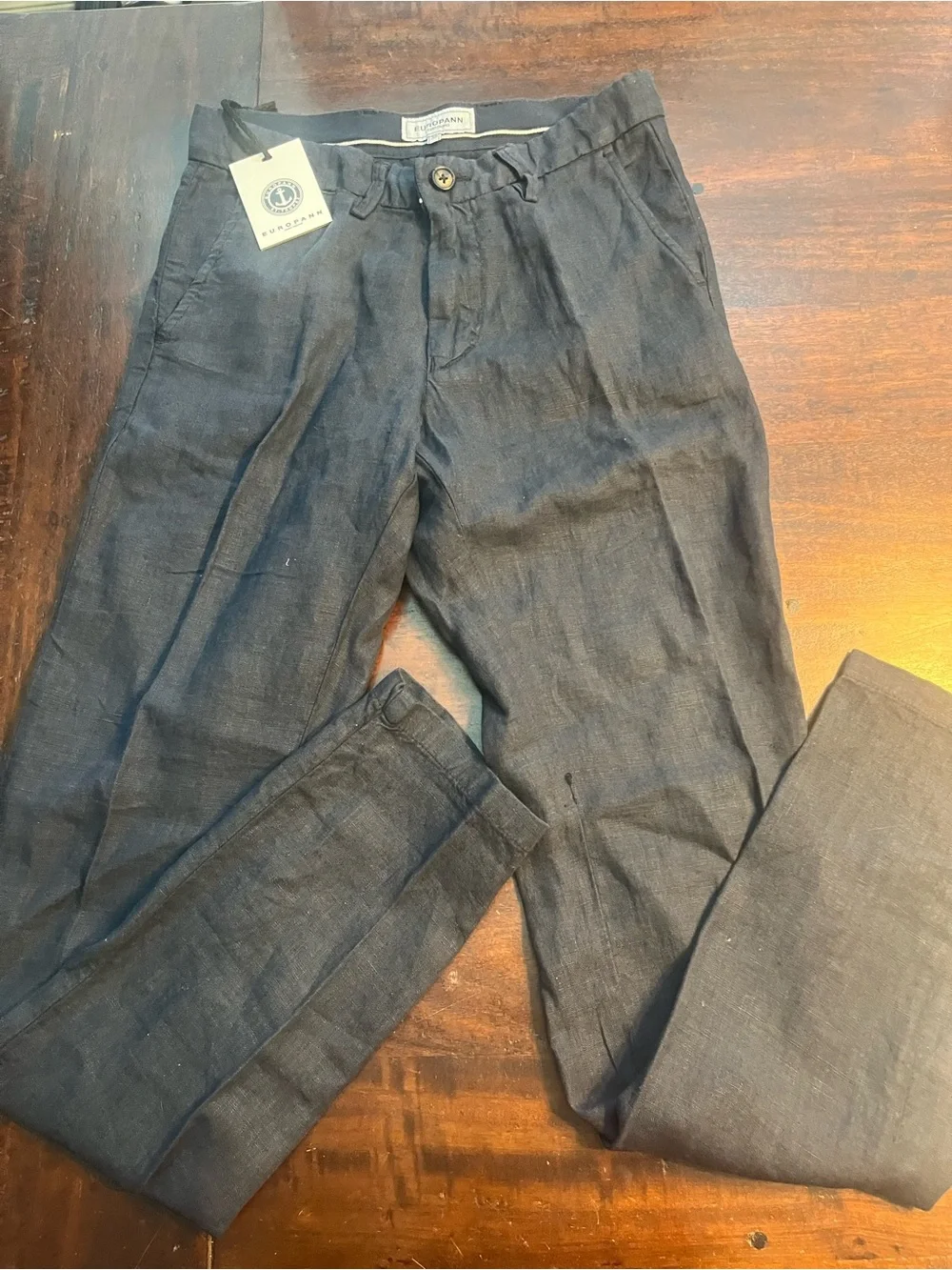 Men's Linen Blend Chinos - Navy